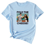 Fold The Cheese Fashion Womens Interesting Pattern Round Neck Short Sleeve T-shirt