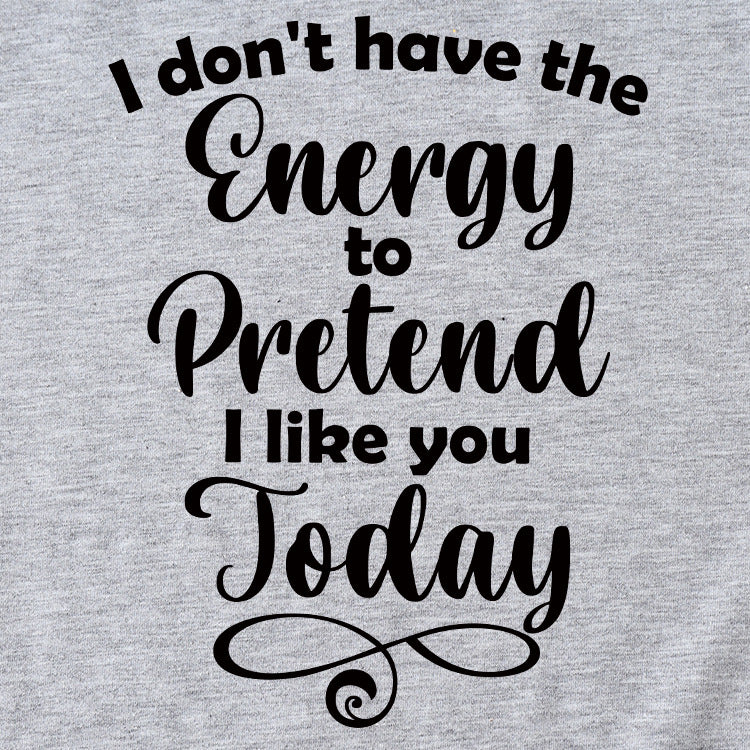 Lettre de mode Je n'ai pas le col rond décontracté à manches courtes