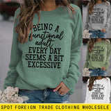 Being A Functional Round Neck Tops Long Sleeve Loose Sweatshirt