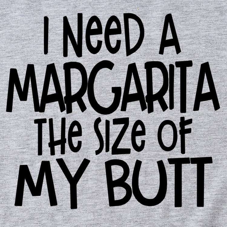 J'ai besoin d'une Margarita imprimé col rond lettre de mode grand T-Shirt femme chemise ample à manches courtes