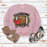 Simple pullover round neck shirt touchdown printed loose sweater foreign trade