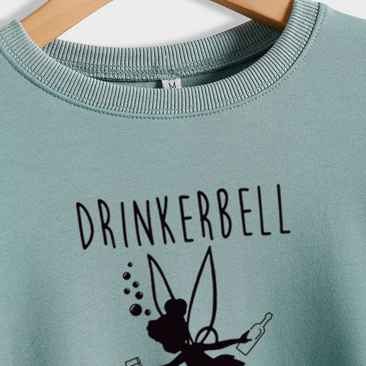DRINKERBELL beauté lettres imprimé manches longues grande taille pull femmes