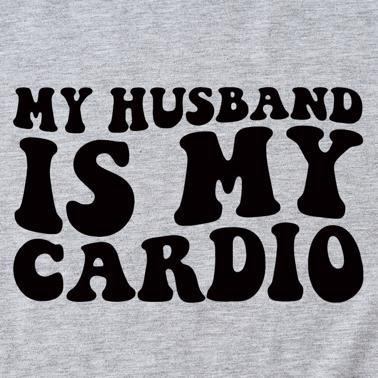 Mon mari est mon cœur T-shirt décontracté à manches courtes et col rond