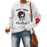 TIRED Fashion Loose Round Neck Autumn and Winter Bottoming Long Sleeve Love Sweater Girl