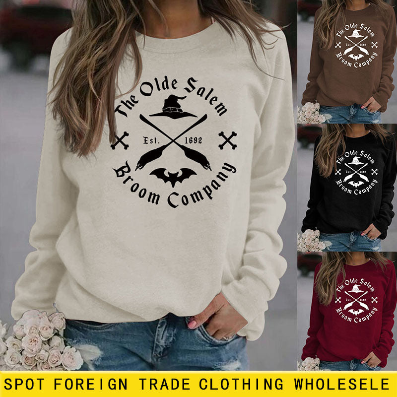 The Olde Salem balai lettre col rond ample manches longues pull fille