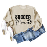 SOCCER MOM Fußball Brief Mode frauen Langarm Shirt Lose Pullover