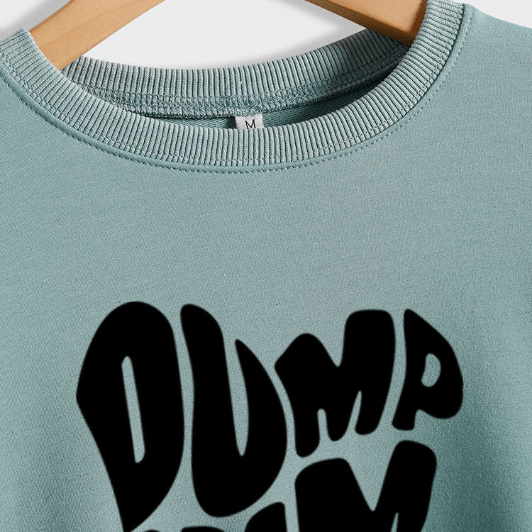 DUMP HIM lettres pull à manches longues à fond ample femmes