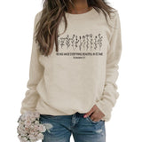 Er hat Brief Pflanze Blume lose Herbst und Winter Langarm Casual Pullover Frauen gemacht