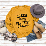 CHEER Is My FAVORITE Letters Large Size Loose Long-sleeved Round Neck Sweater Female