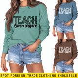 TEACH LOVE INSPIRE Brief Leopard Herbst/Winter Freizeit Langarm Damen Große Größe Pullover