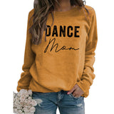 Dance Mom Letter Simple Casual Round Neck Sweater Long Sleeve Loose Large Fashion Bottomed Sweater Women's Wear