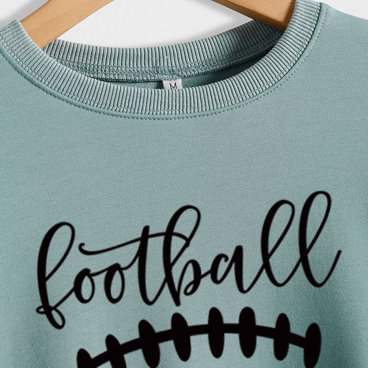 Football tante lettre ample col rond automne et hiver grande taille décontracté à manches longues pull fille