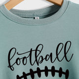 Football Aunt Letter Loose Round Neck Autumn and Winter Plus Size Casual Long Sleeve Sweater Girl