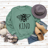 Kind Bee Alphabet-Druck Herbst- und Winterrücken, lockerer, großer Pullover mit langen Ärmeln und Rundhalsausschnitt (Damen)