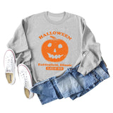 Halloween Haddonfield lettre imprimer pull ample à manches longues fille