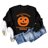 Halloween Haddonfield lettre imprimer pull ample à manches longues fille