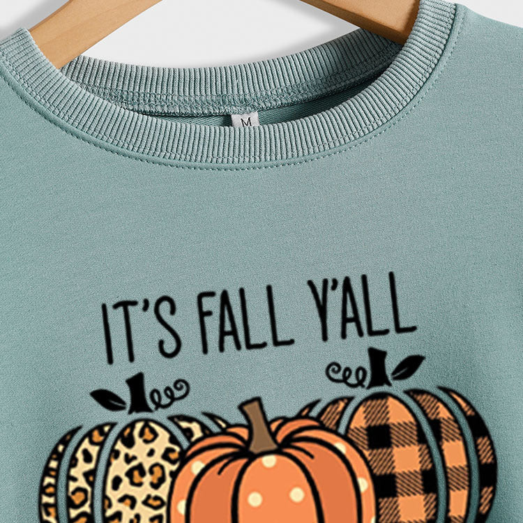 C'est l'automne Y'All ample col rond manches longues femmes en automne