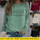 Er hat Brief Pflanze Blume lose Herbst und Winter Langarm Casual Pullover Frauen gemacht