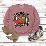 Simple pullover round neck shirt touchdown printed loose sweater foreign trade