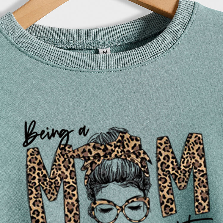 Être maman rend ma vie complète pull ample à manches longues grande taille pour femme
