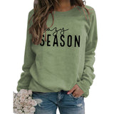 Cosy SEASON Fashion Print Round Neck Letters Large Size Tops Long-sleeved Female Loose Sweater