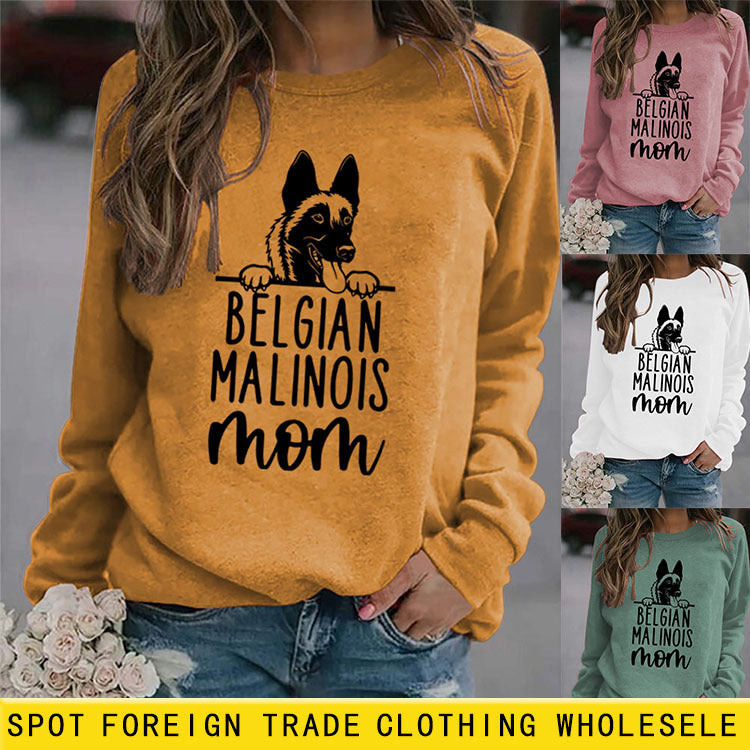 MALINOIS BELGE Maman Imprimé Ample Manches Longues