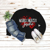 Pullover Letter Print Sweatshirt True Crime Junkie Loose Round Neck for Women