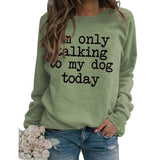 Letters Round Neck Letters Ladies Long Sleeve Print Loose Long Sleeve Sweatshirt