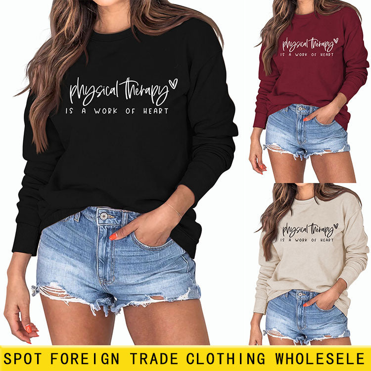La physiothérapie est un travail lettre amour pull ample à manches longues fille