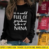 In A World Full Fashion Letter Rundhals Langarm Übergroßer Pullover Mädchen