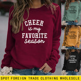 CHEER Is My FAVORITE Letters Large Size Loose Long-sleeved Round Neck Sweater Female