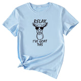 Sand Large Women's T-Shirt RELAX I'VE GOAT Short Sleeve