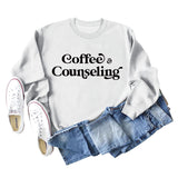 Coffee Counseling Fashion Letter Rundhals Herbst und Winter Langarm Pullover