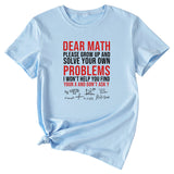 Letter Dead Math Printed Summer Casual Round Neck Short Sleeve T-shirt