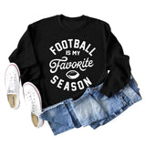 FOOTBALL IS MY FAVORITE Letters Autumn and Winter Loose Long-sleeved Sweater Women