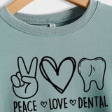 Peace Love Dental Women's Loose Round Neck Love Long Sleeve Sweater In Autumn and Winter