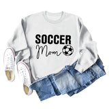 SOCCER MOM Fußball Brief Mode frauen Langarm Shirt Lose Pullover