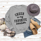 CHEER Is My FAVORITE Letters Large Size Loose Long-sleeved Round Neck Sweater Female