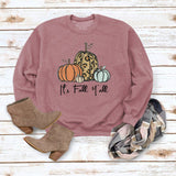 it's fall y'all pullover simple round neck top long sleeve printed loose sweater