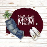 Pullover Top Long Sleeve Volleyball Mom Printed Loose Sweater