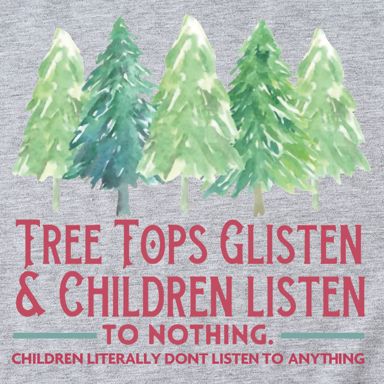 T-SHIRT À MANCHES COURTES POUR FEMMES TREE TOPS GLISTEN CREWNECK IMPRIMÉ MONOGRAMME