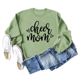 Cheer Mom Heart Letters Round Neck Loose Bottoming Autumn and Winter Long-sleeved Large Size Sweater