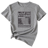 THE LETTERS BLACK QUEEN NUTRITIONAL FACTS SHORT-SLEEVED T Shirt