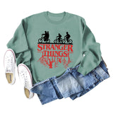 STRANGER THINGS Bottomed Women's Round Neck Letter Printed Long Sleeved Sweater