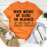 WOMEN'S CASUAL tOP NEVER MIStAKE MY SILENCE MONOGRAM SHORt-SLEEVED t-SHIRT-Shirt