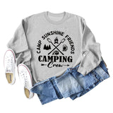 CAMP SUNSHINE FRIENDS COL ROND LETTRES LAMPE CAMPING SWEAT-SHIRT À MANCHES LONGUES