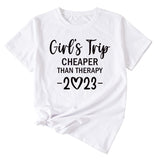 Girl's Trip Cheeper Round Neck Letter Women's T-shirt Fashion Short SleeveT-Shirt