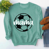 Round Neck Tops Long Sleeve Mama Print Loose Sweatshirt