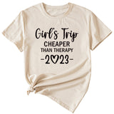 Girl's Trip Cheeper Round Neck Letter Women's T-shirt Fashion Short SleeveT-Shirt