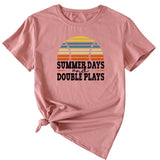 Summer Days Women's Crewneck Letter Short Sleeve T-shirt